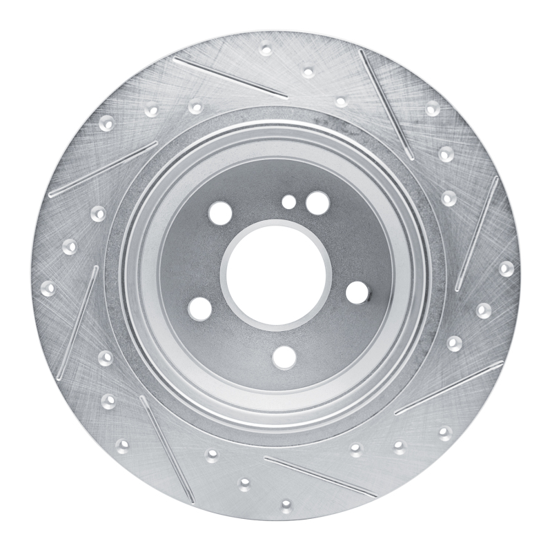 Mercedes-Benz SL500 Brake Rotor (1) - Rear Left - R1 Concepts - Drilled & Slotted - Silver - `03-`06